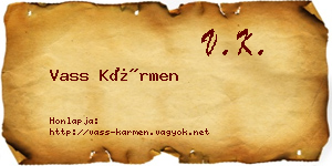 Vass Kármen névjegykártya